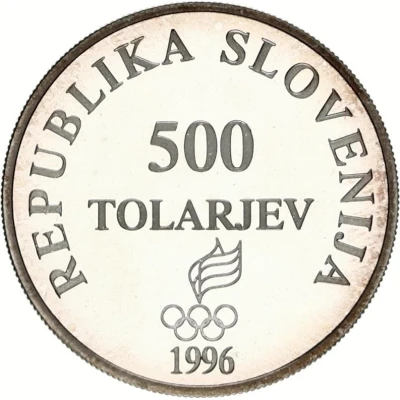 500 Tolarjev Olympics centennial front