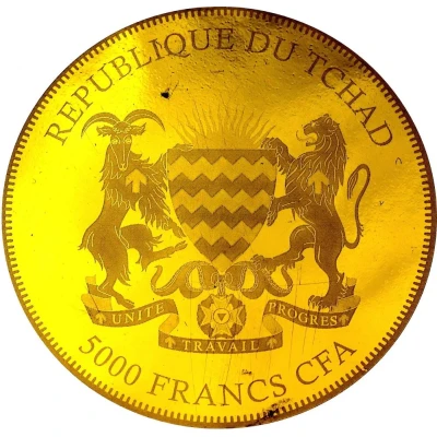 5000 Francs CFA African Springbok front