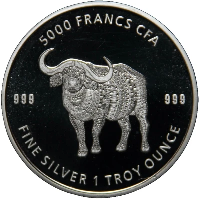 5000 Francs CFA Mandala Buffalo back