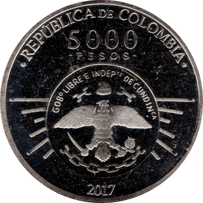 5000 Pesos 200 years of Independence of Cundinamarca front