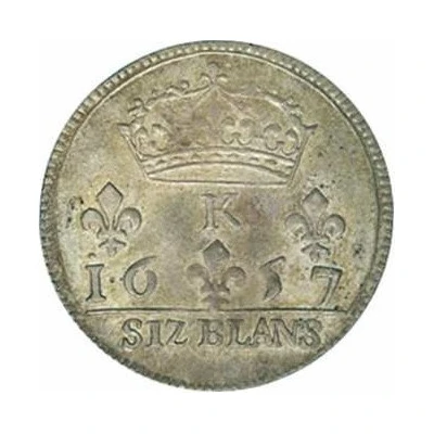 6 Blancs or Double Sol Parisis - Louis XIV back