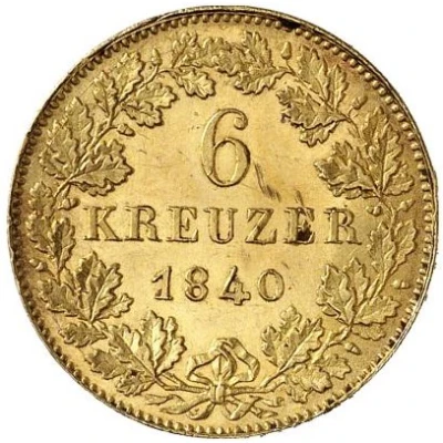 6 Kreuzers - Charles Gold Pattern back