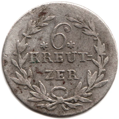 6 Kreuzers - Charles II Louis Frederick back