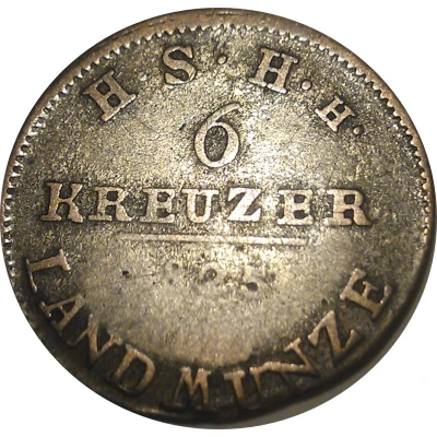 6 Kreuzers - Frederick I back