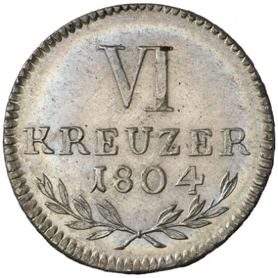 6 Kreuzers Landmünze - Charles Louis Frederick back