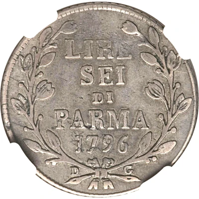 6 Lire - Ferdinando di Borbone back