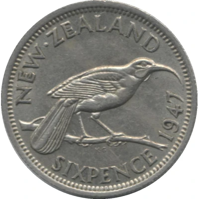 6 Pence - George VI 2nd type back