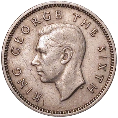 6 Pence - George VI 3rd type front