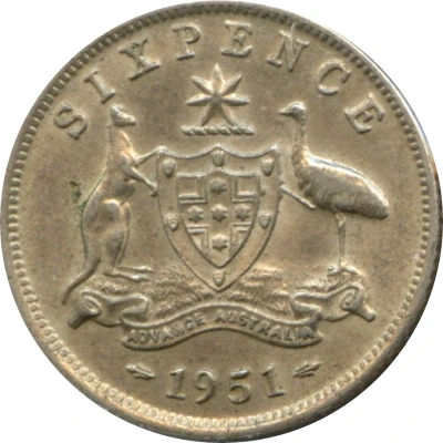 6 Pence - George VI without "IND:IMP" back