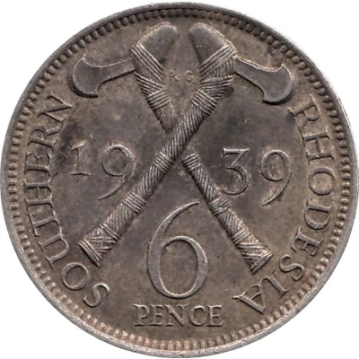 6 Pence - George VI back