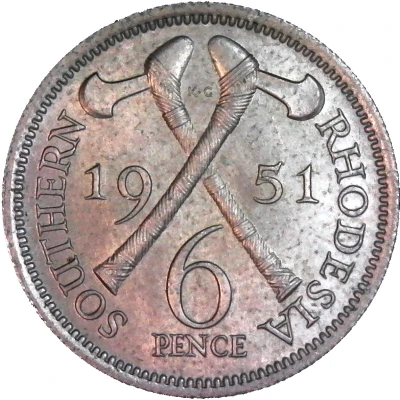 6 Pence - George VI back