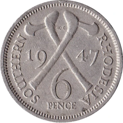 6 Pence - George VI back