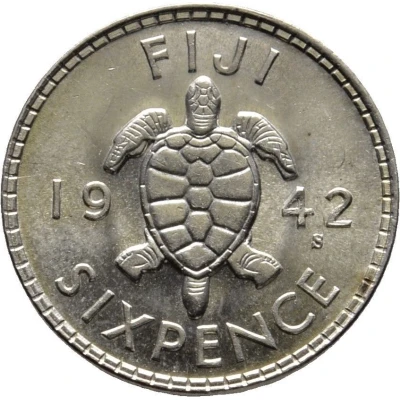 6 Pence - George VI back