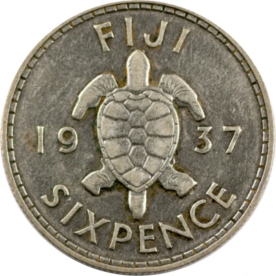 6 Pence - George VI back