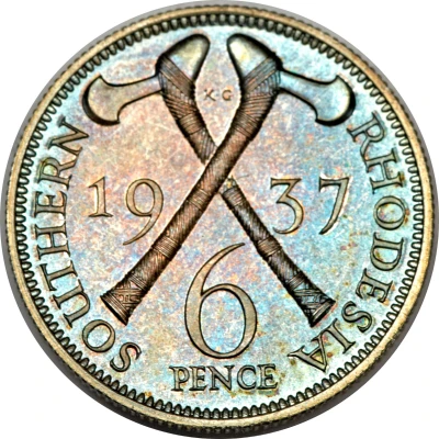 6 Pence - George VI back