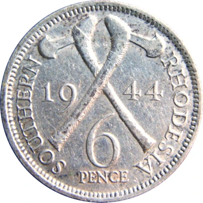 6 Pence - George VI back