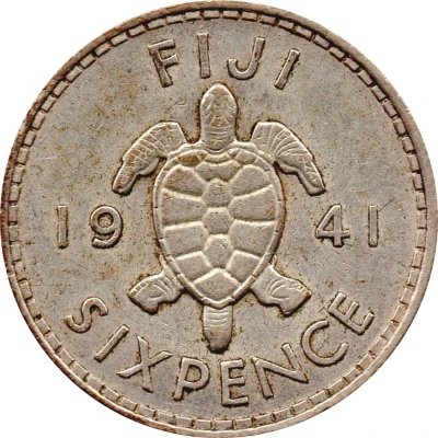 6 Pence - George VI back