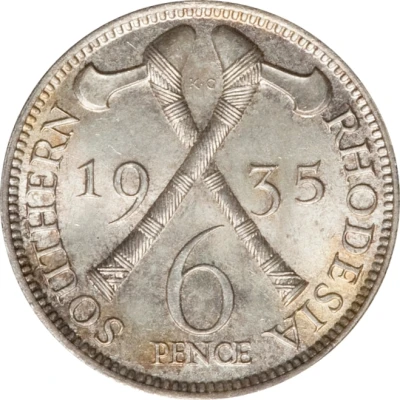 6 Pence - George V back