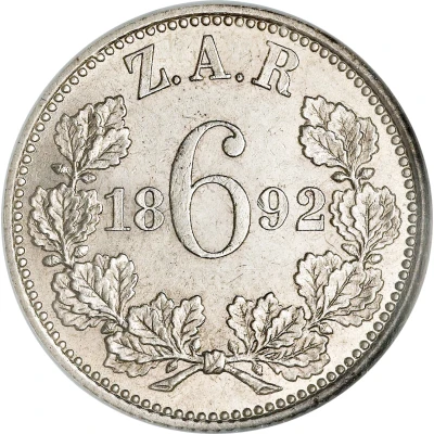 6 Pence Zuid Afrikaansche Republiek back