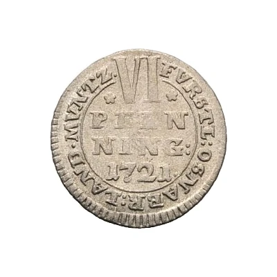 6 Pfennigs - Ernest August II of York back