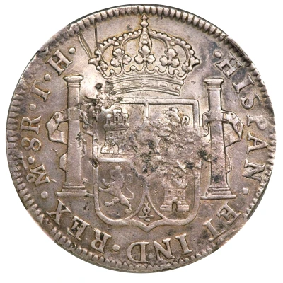 6 Shillings 1 Penny - George III CAROLUS IIII DEI GRATIA; countermarked on Mexico 8 reales ND back