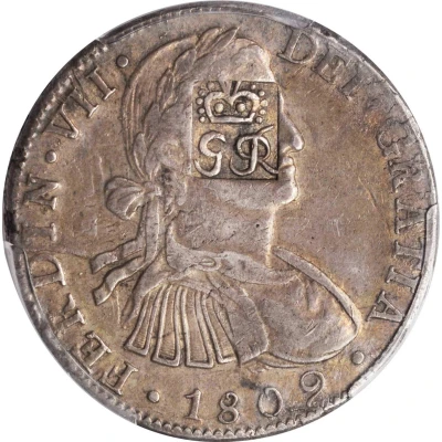 6 Shillings 1 Penny - George III FERDIN VII DEI GRATIA; countermarked ND front