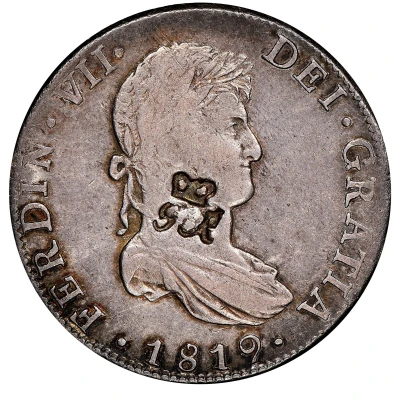 6 Shillings 1 Penny - George III FERDIN VII DEI GRATIA; incuse script; countermarked ND front