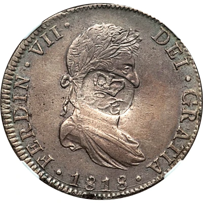 6 Shillings 1 Penny - George III FERDIN VII DEI GRATIA; oval ident; countermarked ND front