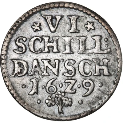 6 Skilling Dansk - Christian IV Schilling Dansch back