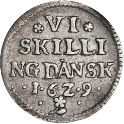 6 Skilling Dansk - Christian IV back