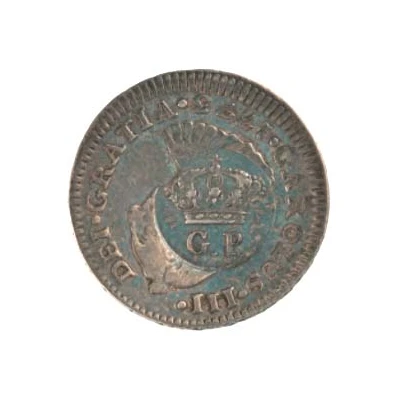 60 Réis - Luis I Countermark "CROWNED G.P." over ½ Real - Charles III, Mexico ND front