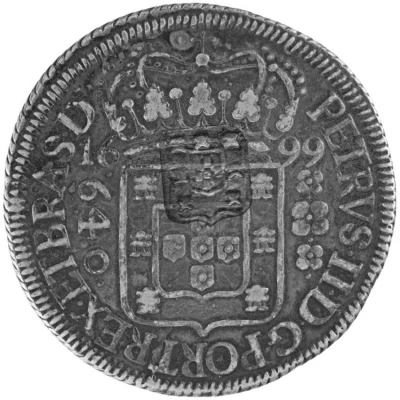 640 Réis - Charles I Countermark SHIELD over "640 Réis, Brazil" ND front