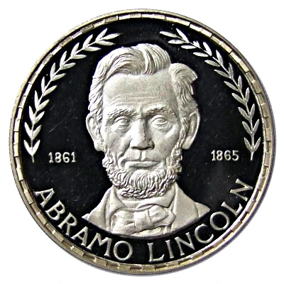 75 Pesetas Guineanas Abraham Lincoln back