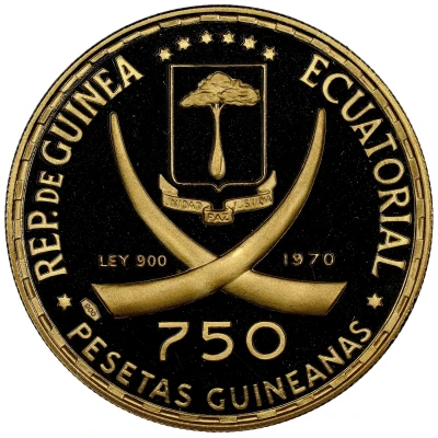 750 Pesetas Guineanas Rome front