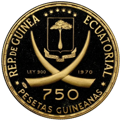 750 Pesetas Guineanas Rome front