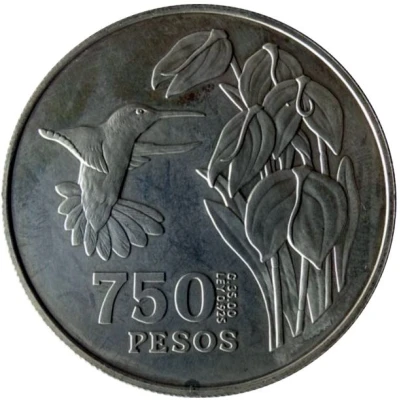 750 Pesos Tomas Cipriano de Mosquera back