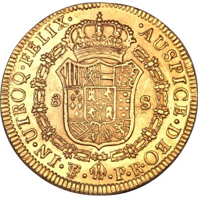 8 Escudos - Charles III back