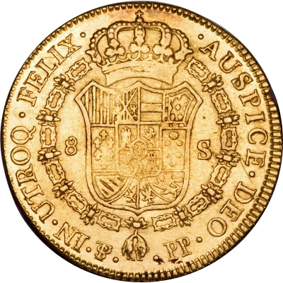 8 Escudos - Charles IV back