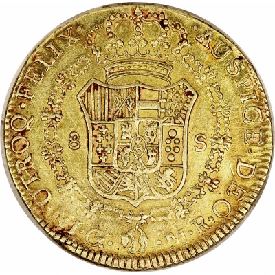 8 Escudos - Ferdinand VII Guadalajara - Royalist Coinage back