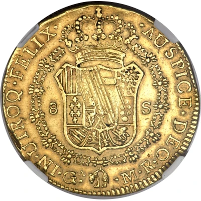 8 Escudos - Ferdinand VII Guadalajara - Royalist Coinage back