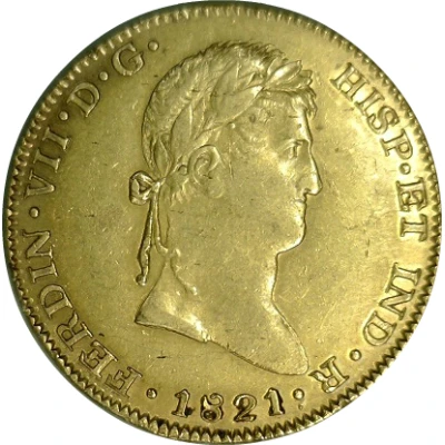 8 Escudos - Ferdinand VII Guadalajara - Royalist Coinage front