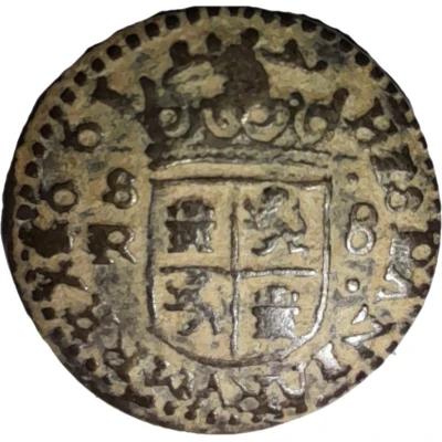 8 Maravedis - Philip IV Seville,billon back