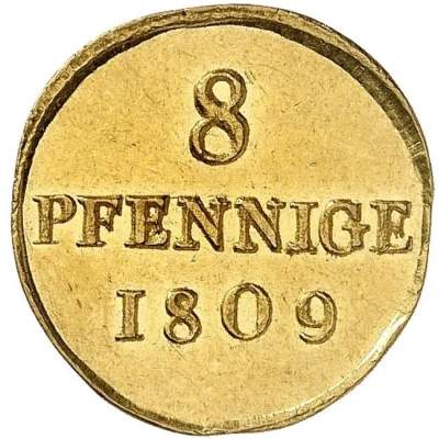 8 Pfennige - Frederick August I Gold Pattern back