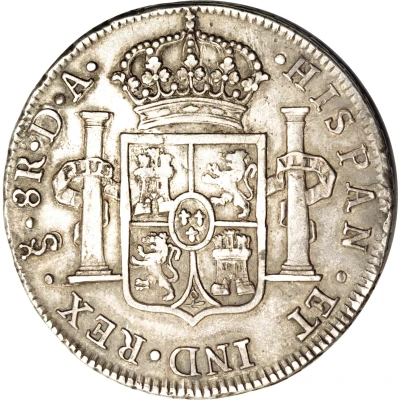 8 Reales - Charles IV bust of Charles III back