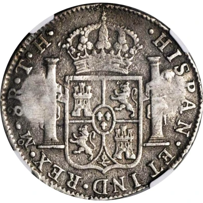 8 Reales - Ferdinand VII Santa Marta; Countermarked back