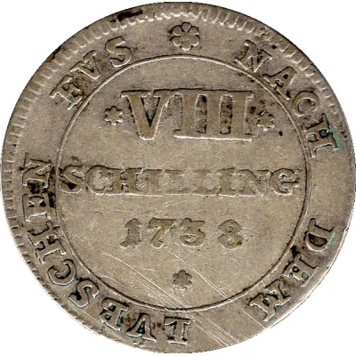 8 Schilling - George II August back