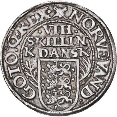 8 Skilling Dansk - Christian IV Helsingør back