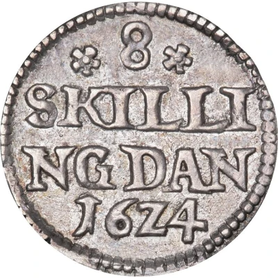 8 Skilling Dansk - Christian IV back