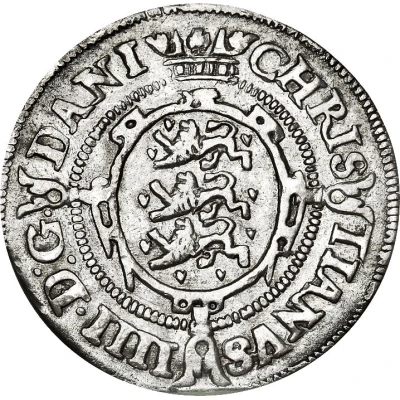 8 Skilling Dansk - Christian IV front