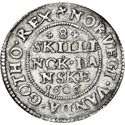 8 Skilling Dansk - Christian IV back